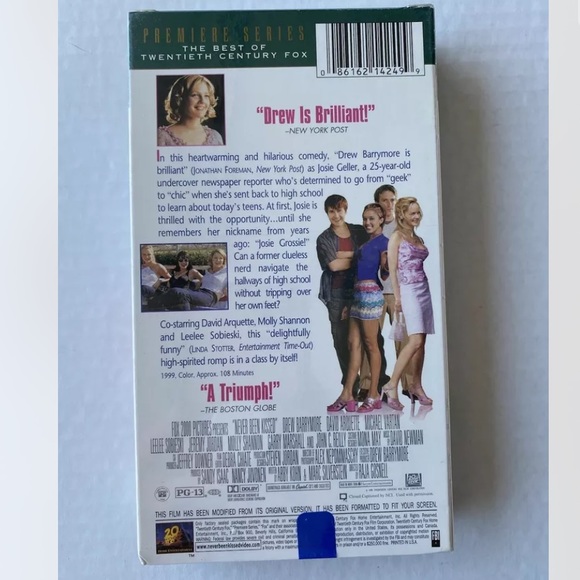 NEVER BEEN KISSED (VHS, 1999) DAVID ARQUETTE, DREW BARRYMORE NEW FACTORY SEALED - Picture 2 of 4